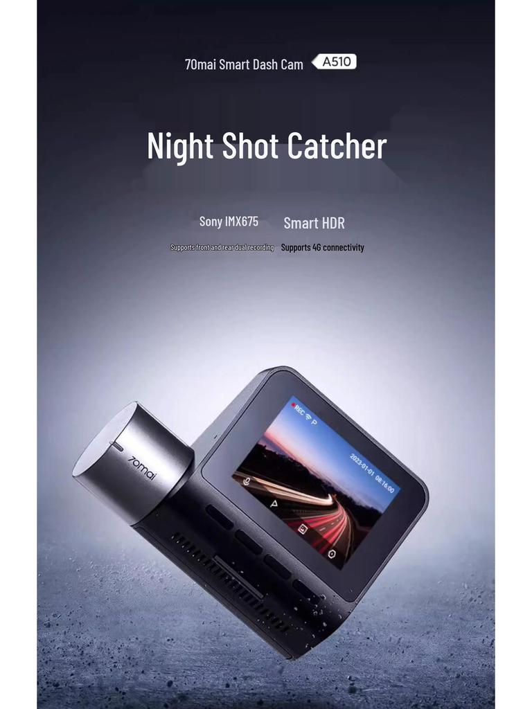 70mai A510 2024 Dash Cam with 24-Hour Parking Monitoring.