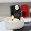 Faceless Man Candle Holder Cartoon Tealight Candle Holder Handcrafted Ceramic Tealight Holder for Home Bedroom Decor Anime Fans Gift