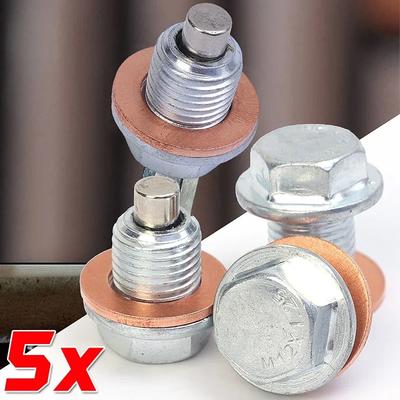 1/2/5 Satz Magnetische Ölablassschraube M12*1.25 Schraube Dichtungssatz Auto Motorzubehör für die meisten Infiniti Exus Nissan Scion Toyota