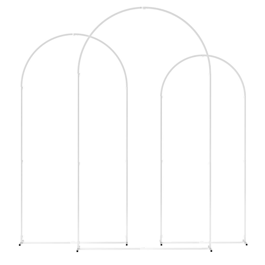 Wedding Arch Frame Set, Metal Balloon Arch Stand Set, Balloon Arch Stand Set for Birthday Party, 2.2, 2, 1.8 m White