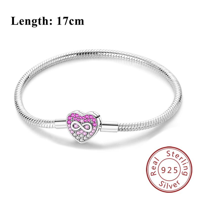 Bracelet Original Copper Charms Bracelet 17-20Cm Heart Bracelet For Women Bracelet Charms Birthday Jewelry Gifts