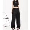 Women's High Rise Wide Leg Cargo Pants Loose Fit Quick Dry Streetwear Drawstring Multi Pocket Casual Dance Trousers 2026 Summer Sport Pants