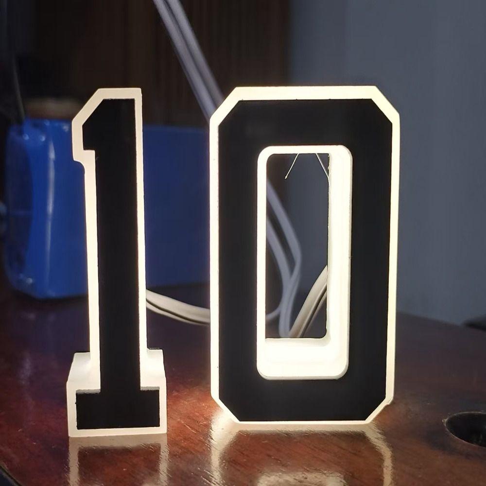 12V Power Illuminated House Number Sign 0-9 A-B Home Wall Decor LED Address Sign House