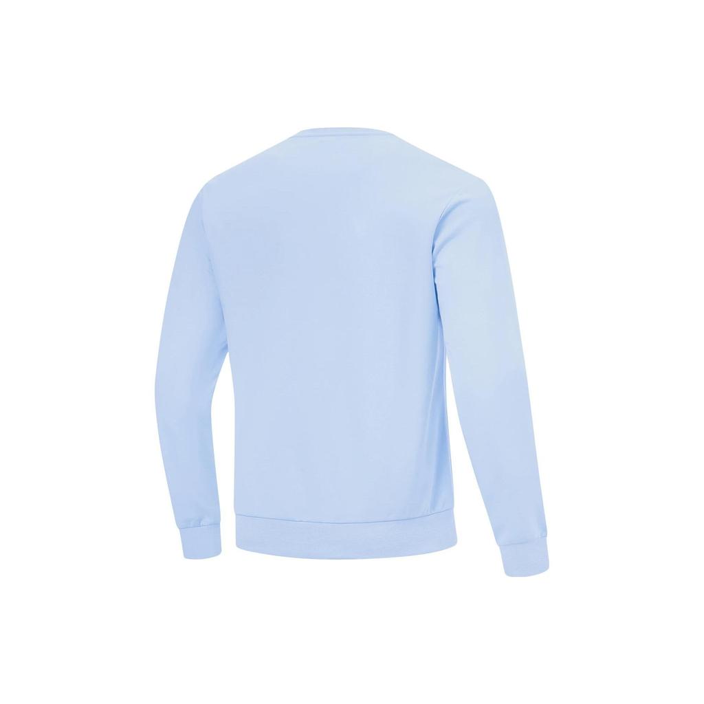 Li Ning Plain Round Neck Pullover Long Sleeve T-Shirt Men Tops Sky-Blue AWDT515-4
