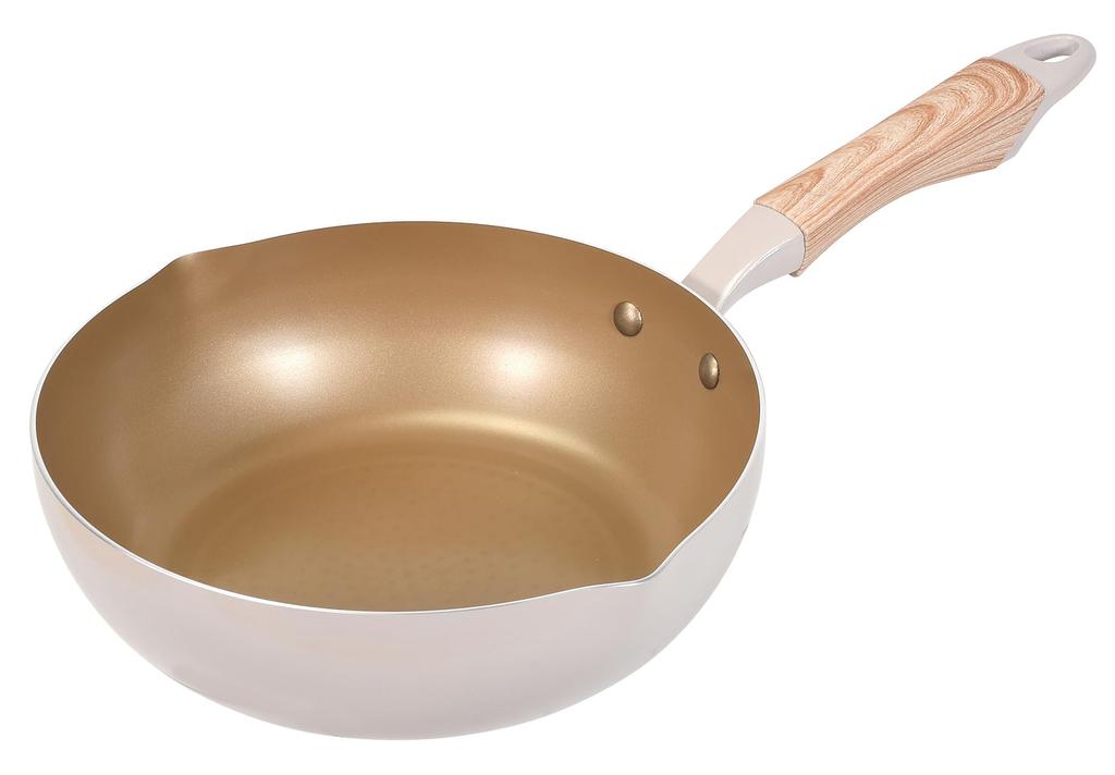 Pearl Metal Extra Deep Frying Pan 22cm IH Compatible Long Life Spin Coat HC-482