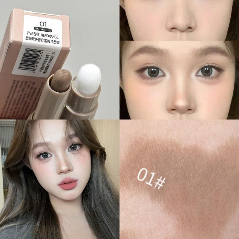 

Тени для носа Ретушь для ретуши Бронзеры Контурная ручка для макияжа Натуральный серый Коричневый Трехмерный крем для лица Матовые тени для контура с кисточкой 01 Natural Brown