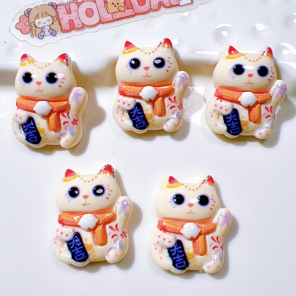 10 Stück Neue Süße Cartoon-Katzen-Serie Flache Rückseite Harz Scrapbooking DIY Schmuck Haarspange Basteldekoration