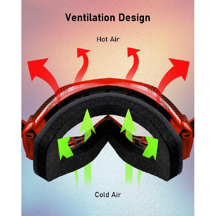 BELINOUS Kid Riding Goggles for ATV Dirt Bike Motorcycle Motorcross MX, Youth Dirt Bike Goggles for Kids 3-12 with Soft Strap