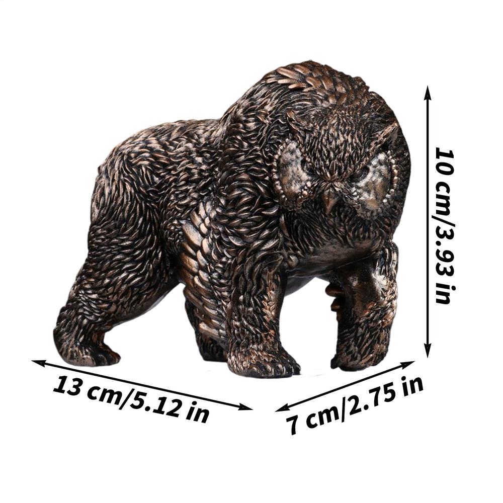 

Bear Statues Outdoor Bear Decorations For Cabin Modern Owl Head Design Sculptures Animal Resin For Garden Lawn Decorations чорний