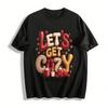 Let's Get Cozy Fireplace Vibes Only Knit Style Graphic Tee Pure Cotton T-shirt