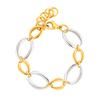 Fashion Accessories Stainless Steel Size Oval Geometry Handmade Chain Bracelet Electric Gold Ladies Accessories 2164