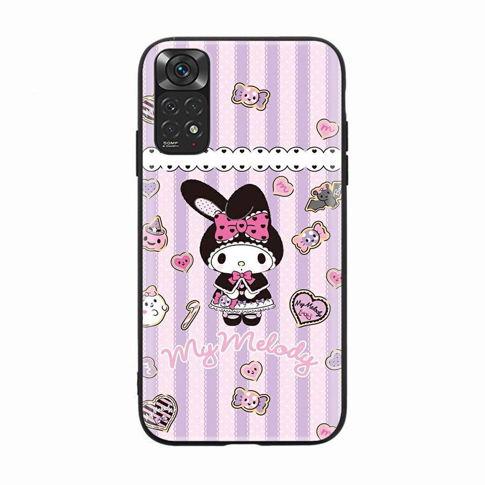 

Чехол H-10 My Melody Black Sofe для iPhone 16 15 Plus 14 13 Mini 12 11 Pro 8 6 6S SE 5 XR XS Max Realme C30 C33 C32 9I VIVO V29 V27 V23 Y36 iPhone 16 Pro Max эбеновый