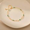 Drop Hollow Chain Bracelet Emerald Cut Glass Chain Anklet for Daily Wear