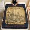 1Pc Cartoon Print Flannel Blanket, High Quality Comfortable for All Seasons, Home Decor, Warmth and Comfort, Perfect for Christmas Birthday Gift