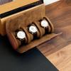 3 Fächer Vintage PU-Leder Roll-Reise-Uhrenetui, Tragbarer Uhrenorganizer Display Aufbewahrungsbox Für Männer Geschenk