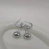 French Personality Design Sense Ball C-Shaped Earrings Femininity Light Luxury High Sense Cold Wind Stud Earrings