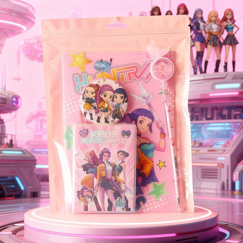 K-POP Demon Hunters Anime Merch Stationery Set, Student Study Supplies & Children's Gift