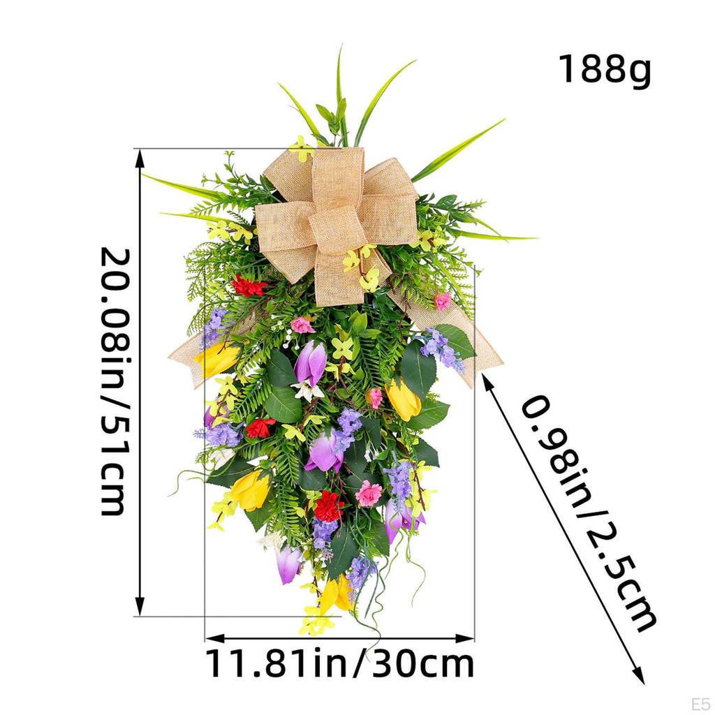 Wedding Tulips Swag Door Wreath Artificial Fence Flowers Garland for Apartment Anniversary