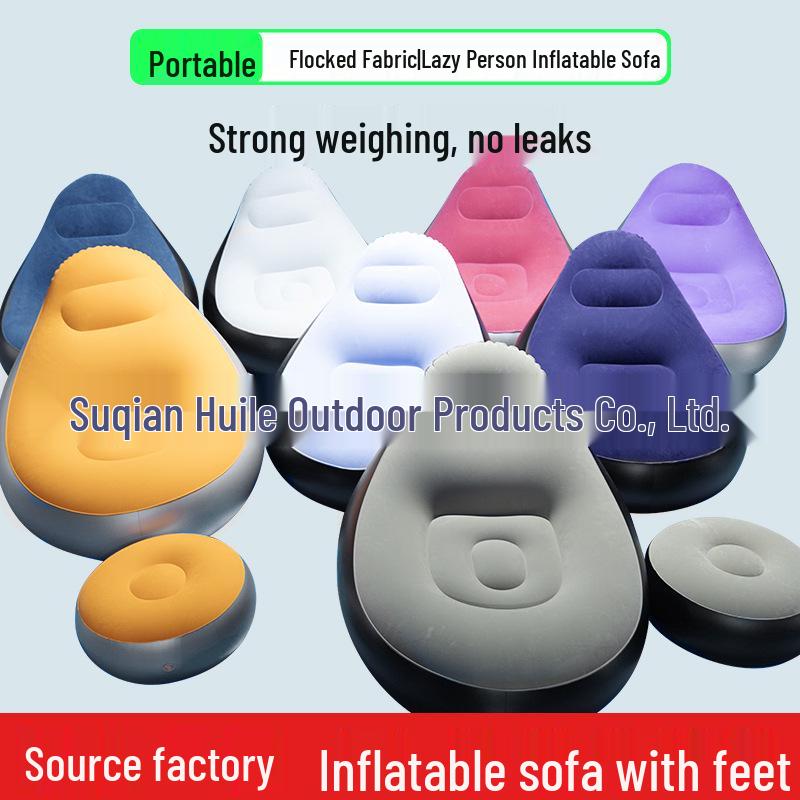 Inflatable Sofa with Footrest – Versatile Outdoor and Indoor Folding Chair for Leisure and Camping