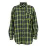2024 Autumn Women's Retro Plaid Loose Lapel Shirt with Long Sleeves and Pocket