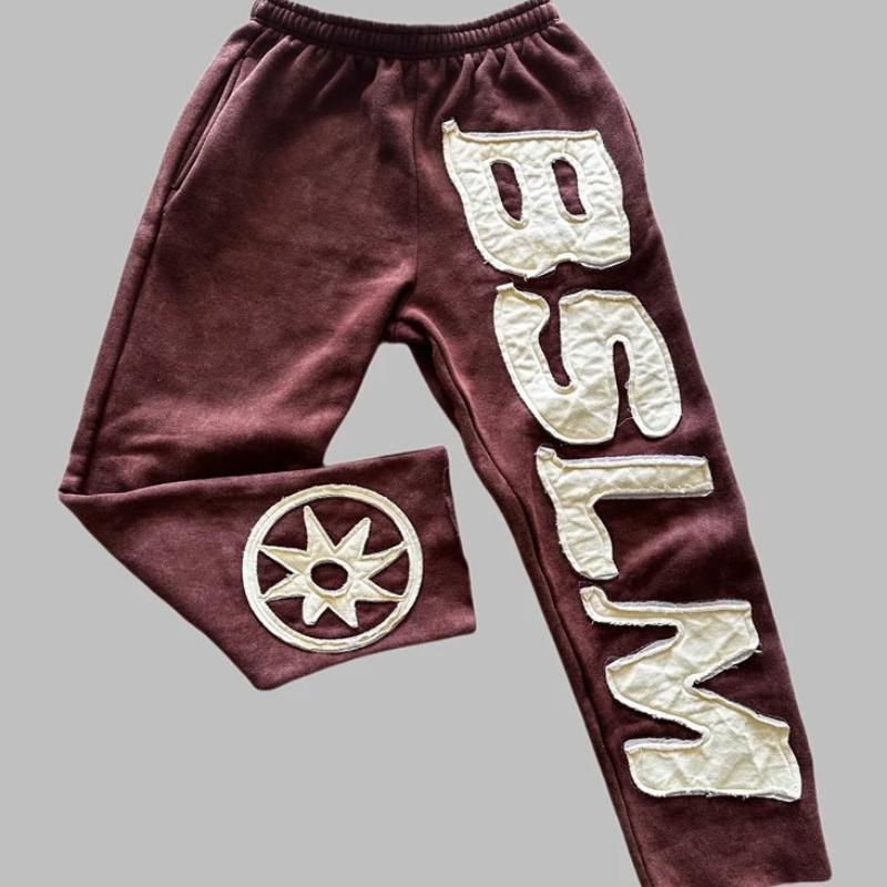 Pantaloni casual alla moda personalizzati street hip-hop con ricamo di lettere autunnali e invernali europei e americani per uomo e donna