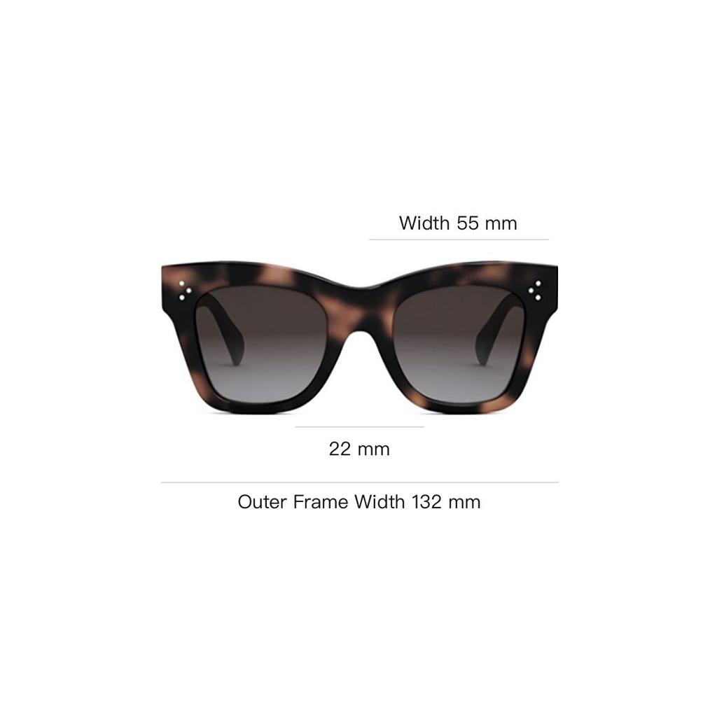 Celine Logo Design Acetate Irregular Shape Sunglasses Unisex Sunglasses Brown CL4004IN55K