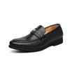Men's Large Snake Print Leather Loafers, Sizes 38-46, Slip-on Business Casual Shoes