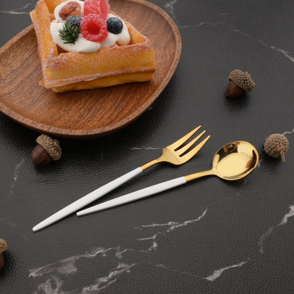 6Pcs Tea Coffee Stir Mini Spoons Small Mirror Stainless Steel Spoon Kitchen Accessories Black Rose Gold Teaspoon Set Wholesale