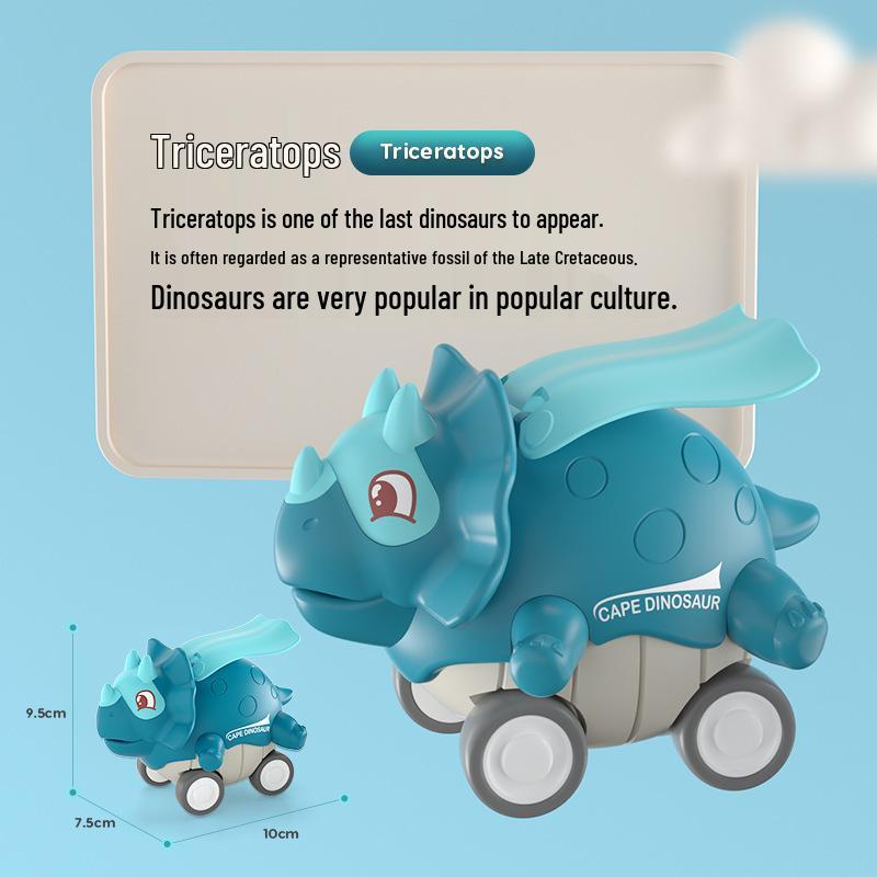 Kids' Dinosaur-Inspired Press-On Inertia Car Toy