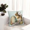 Vintage Easter Bunny And Eggs Pillow Cover Watercolor Cushion Cover Square Pillow Case Cute Pillowcases For Sofa Home Decoration