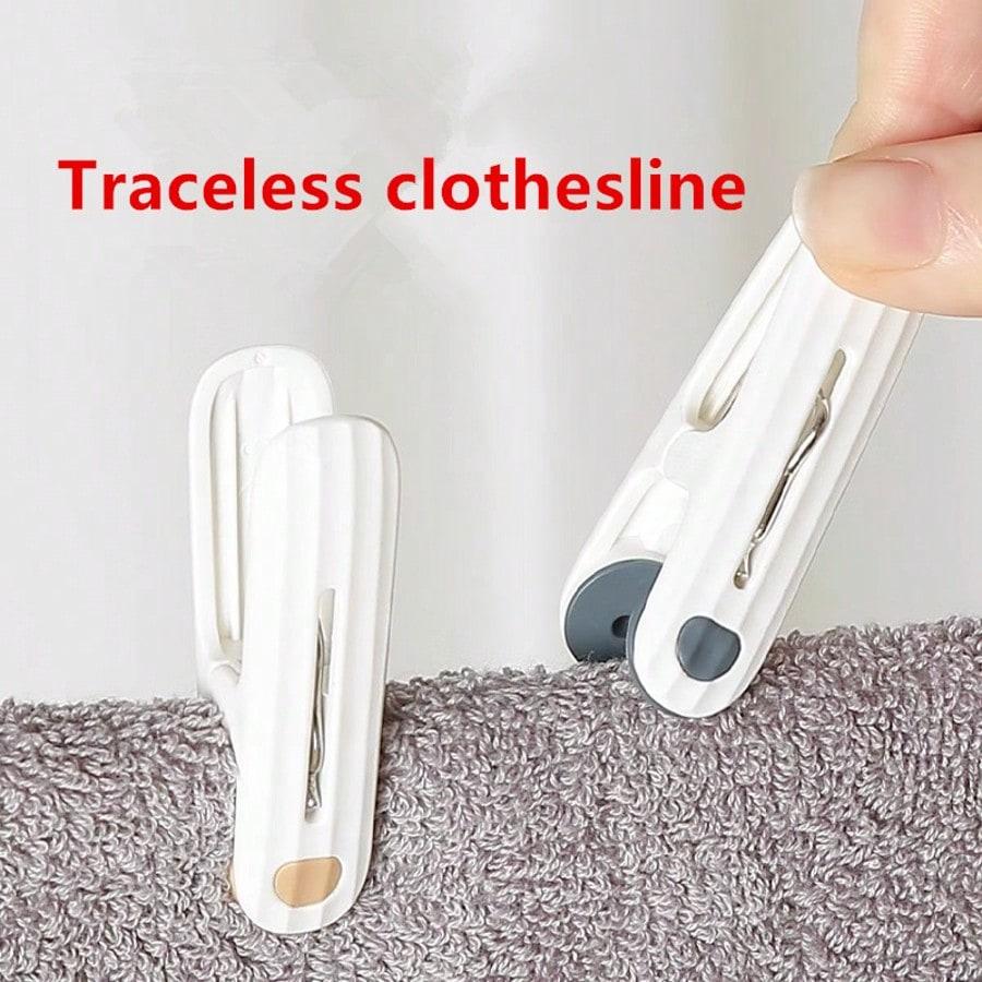12pcs Mixed-color household seamless clips - clothes hangers - sock and towel clips - snack clips - office clips