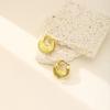 Metal Wind Light Luxury Earrings Trendy Retro Temperament Stainless Steel Geometric Stud Earrings Women'S Exaggerated Niche Earrings
