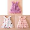 Korean Style Girl Dress With Puffy Wings Summer Cotton Blend For Toddler Girls