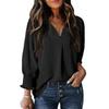 2024 Women's V-Neck Loose Three-Quarter Sleeve Corset Top Shirt Dress Cover-Up