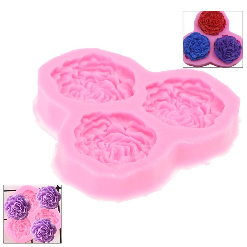 3D Peony Shape Silicone Mould Flowers Handmade Soap Molds Cake Decorating Tools