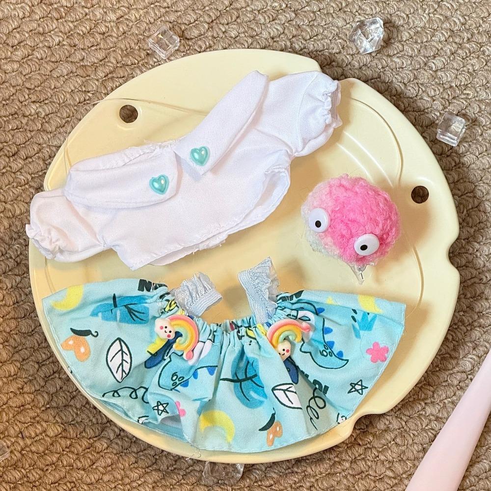 Cotton Material Doll Clothes Multicolor Miniature Dress House Accessories Doll Cap  Changing Game