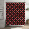 Modern Pink Black Geometric Print Shower Curtain for Bathroom Decor Customizable Sizes Available in Various Colors