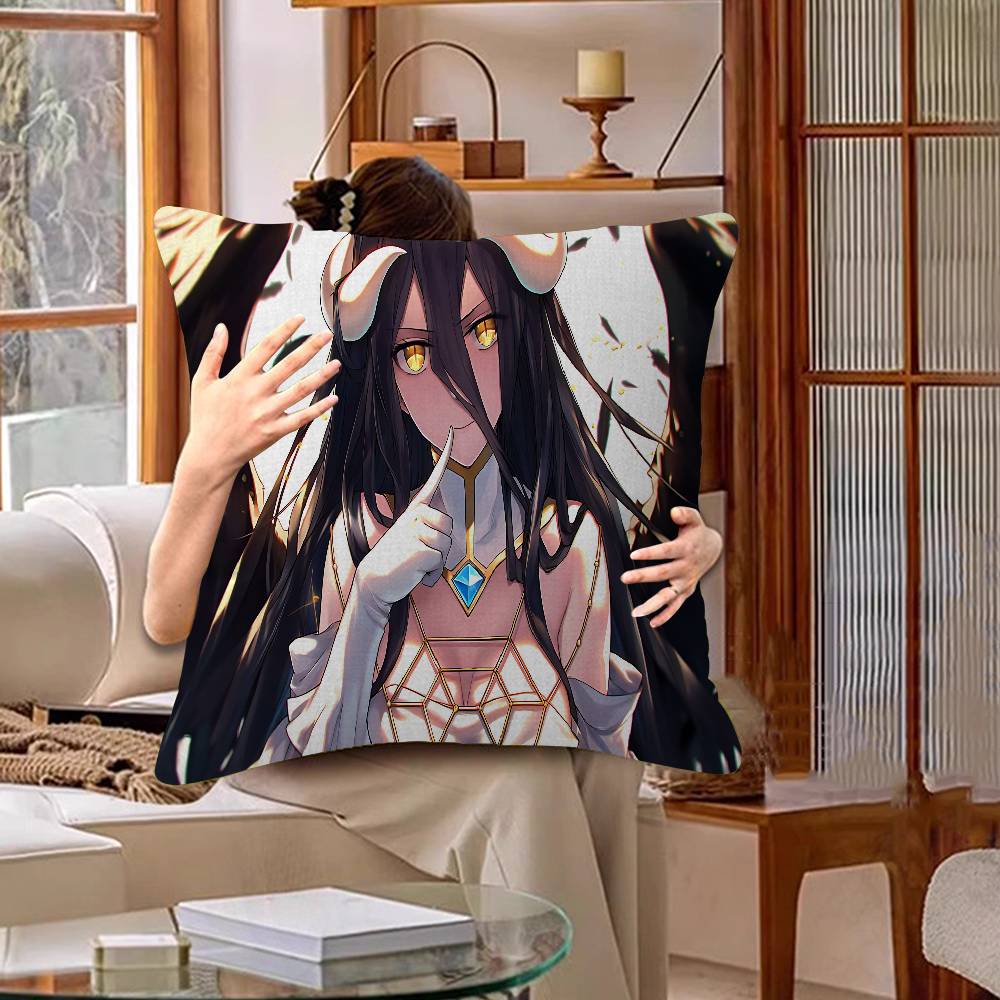 Gamer Albedo Anime Sexy Girls Cushion Cover Polyester Sofa Cushions Decorative Throw Pillows Home Decoration Pillowcover