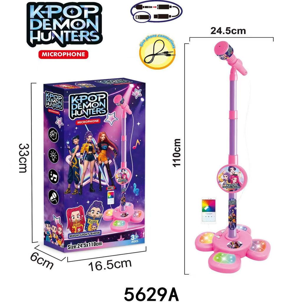 Cartoon Anime Kpop Girl Group Music Microphone Children's Toy with Lights Singing Function