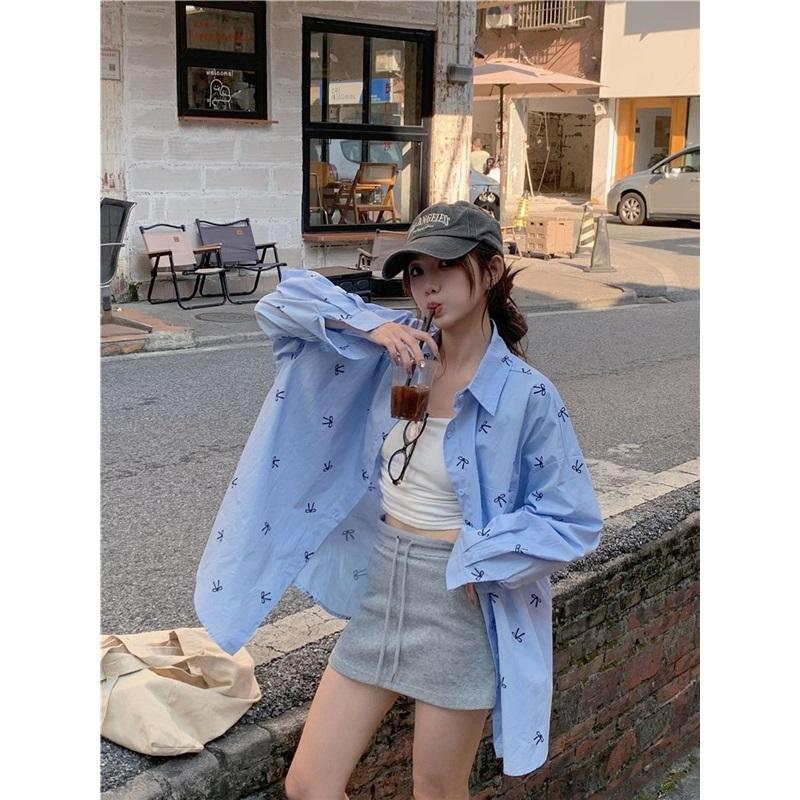 Printed Women's Shirt-fashionable Button Design-loose Casual Shirt