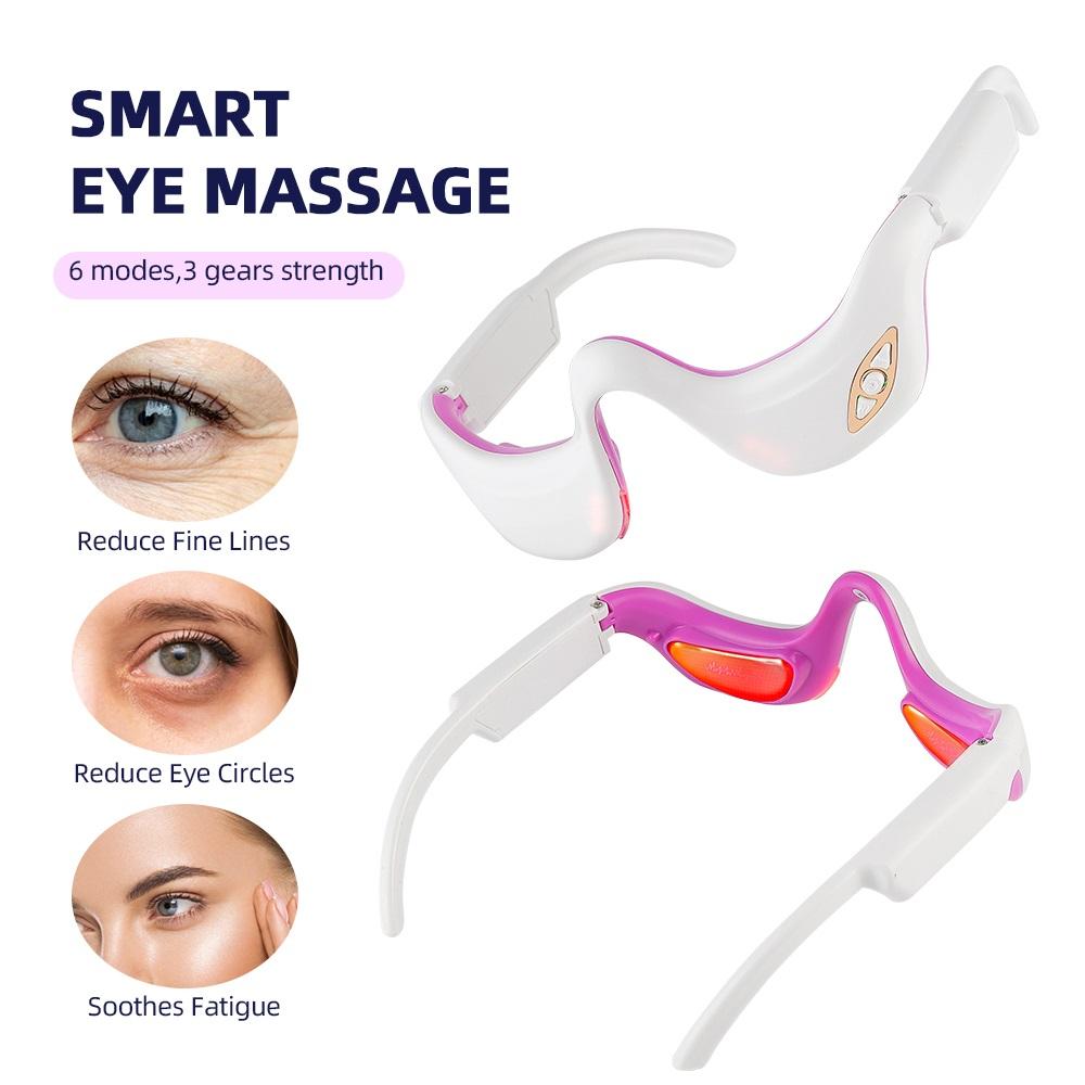 New Intelligence EMS Pulse Vibration Under-Eye Massager Heated Relieves Eye Fatigue Eyes Massage Glasses Dark Circle Eye Bags Eye Promote Sleep Unisex