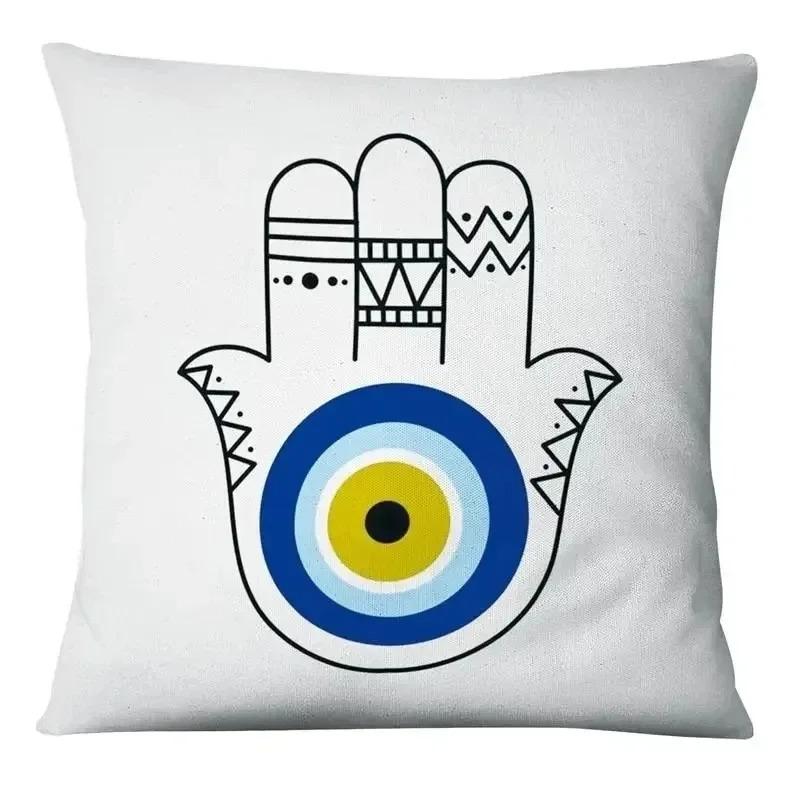 Evil Eye Square Throw Pillow Cover Seat Symbol Art Print Cushion Cover Pillow Cover Decoration Home