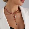 Christmas Themed OT Closure Necklace Feature Santa Charm Alloy Neck Jewelry Neckwear for Gifting and Daily Wear