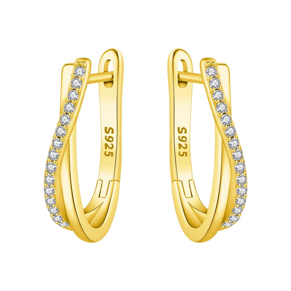 925 Sterling Silver Curve Weaving Large Circle Series Earring Jewelry Versatile Hoop Earrings for Women Jewelry Fine Gifts