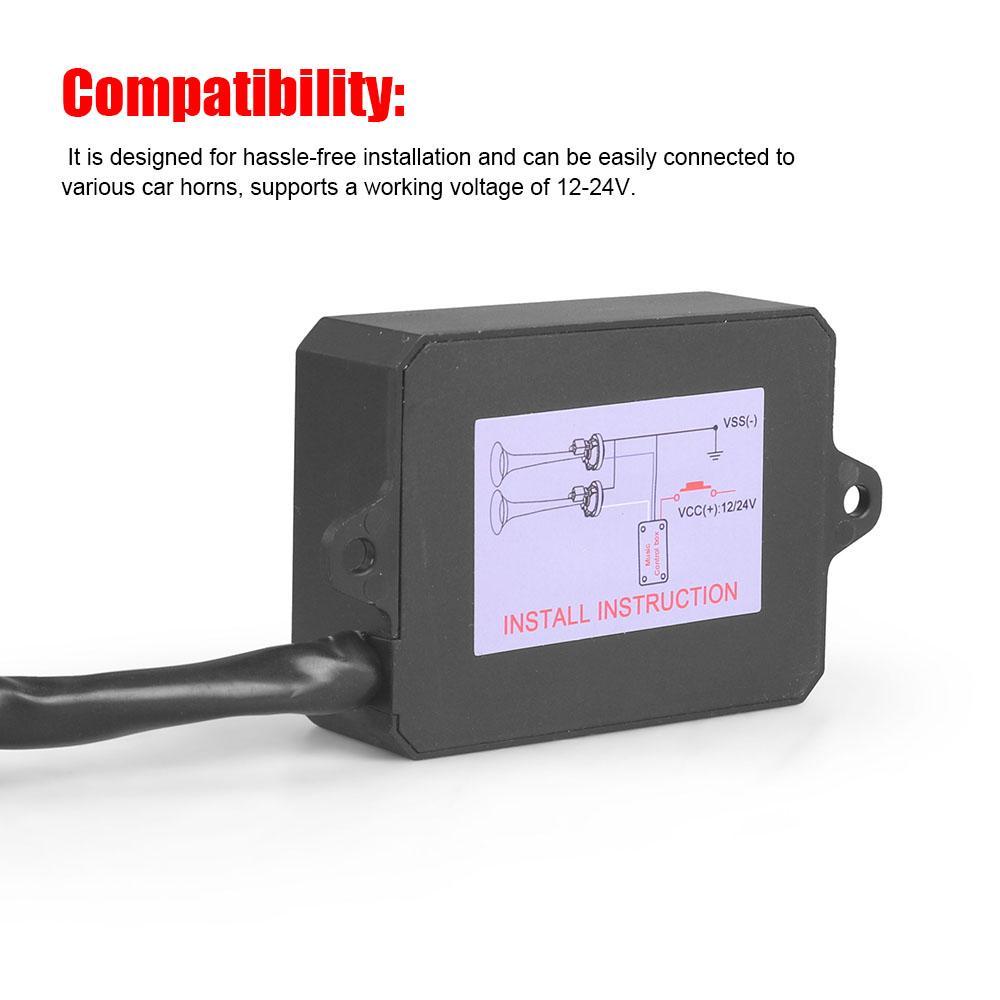 12V-24V 12 Sound Musical Electronic Horn Controller 3+ Pro Horn Speaker Sound Control Unit with Volume Switching