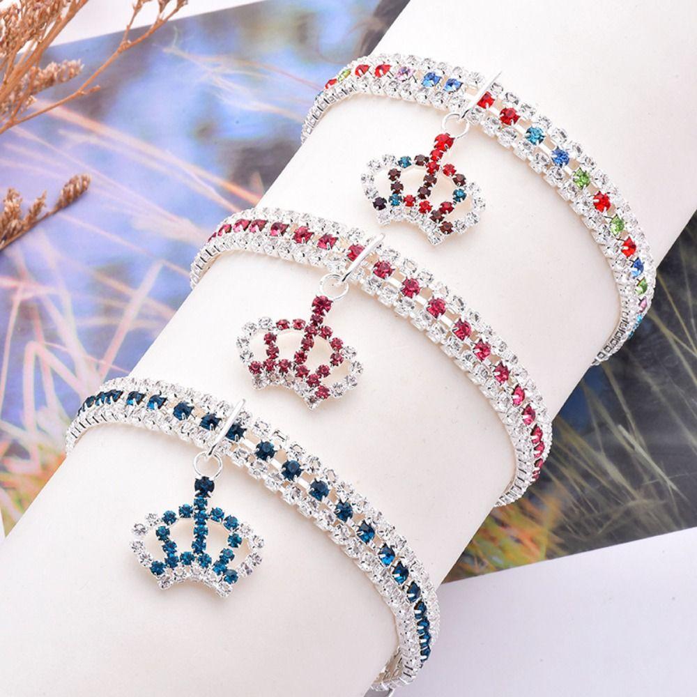 

Shiny Dog Rhinestone Collar Zircon Pet Necklace Jewelry Dog Neck Collars Pet Decorations S червоний