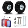 1 Pair Luggage Suitcase Replacement Wheels Mute Rubber Casters with Metal Bearings Axles Screw Wear Resistant Deluxe Repair Tool