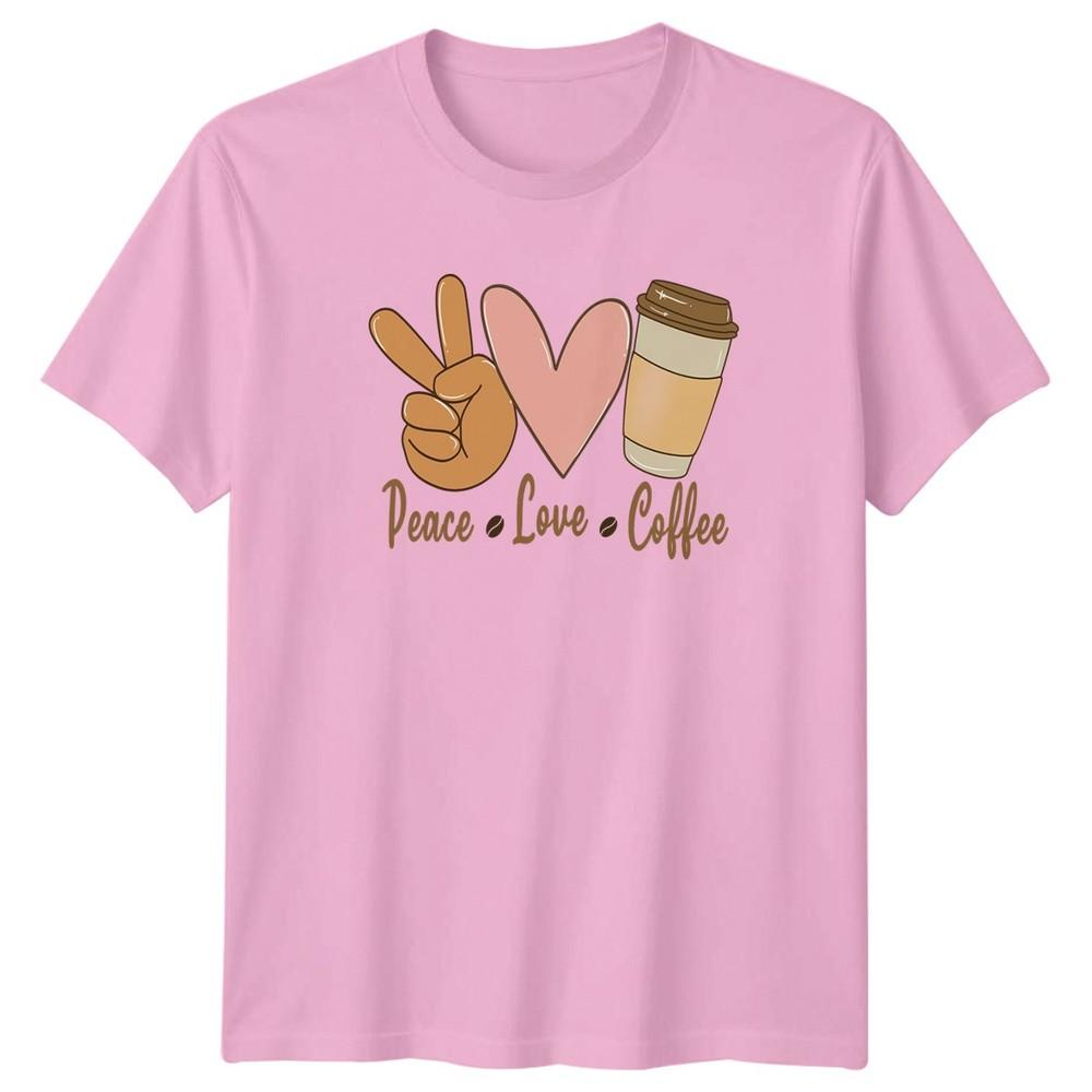 Peace Love Coffee Unisexs TShirt Coffee Gift For Her