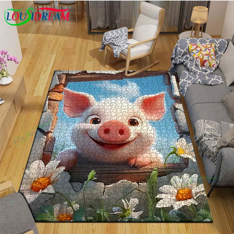 Fashion Popular Puzzle Decor Carpet for Outdoor Balcony Garden Coffee Table Bedroom Area Rugs Kitchen Un-slip Floor Mat Alfombra