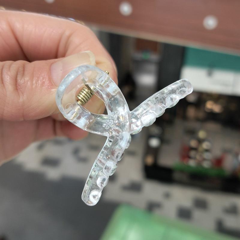 4.5CM Jelly Color Semi-Transparent Small Claw Clip for Half-Up Hairstyles - Sweet Cross Bangs Hair Accessory